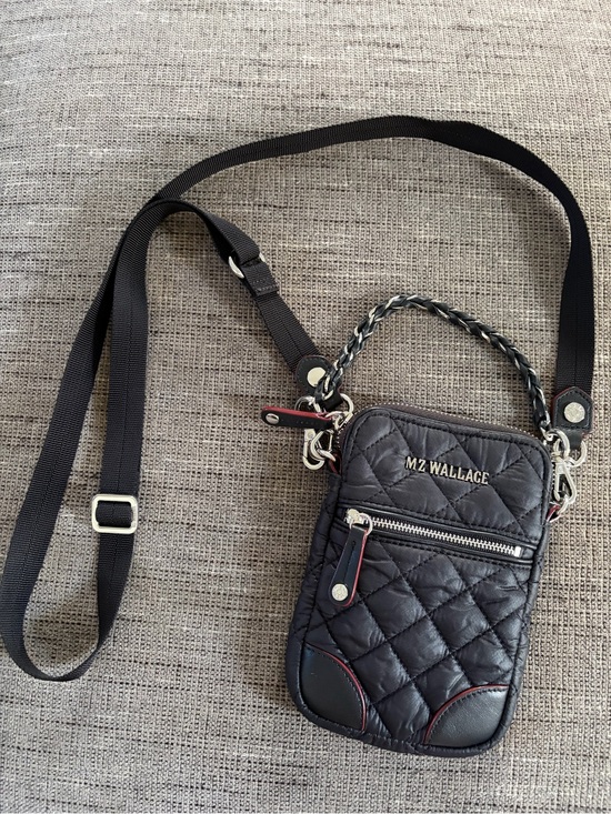 MZ Wallace Handbags - MZ Wallace Black Micro Crosby Nylon Quilted Crossbody